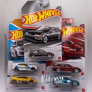 2022 HOT WHEELS HONDA CIVIC SET WALMART EXCLUSIVE EF EG TYPE R ALL 5 SG